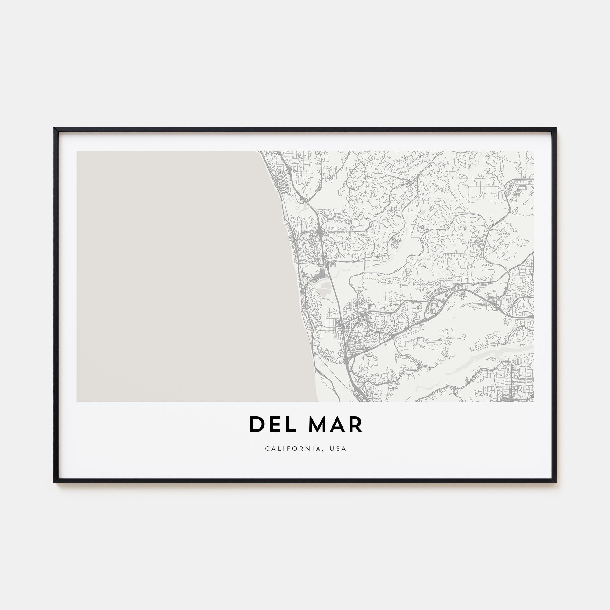 Del Mar Map Landscape Poster