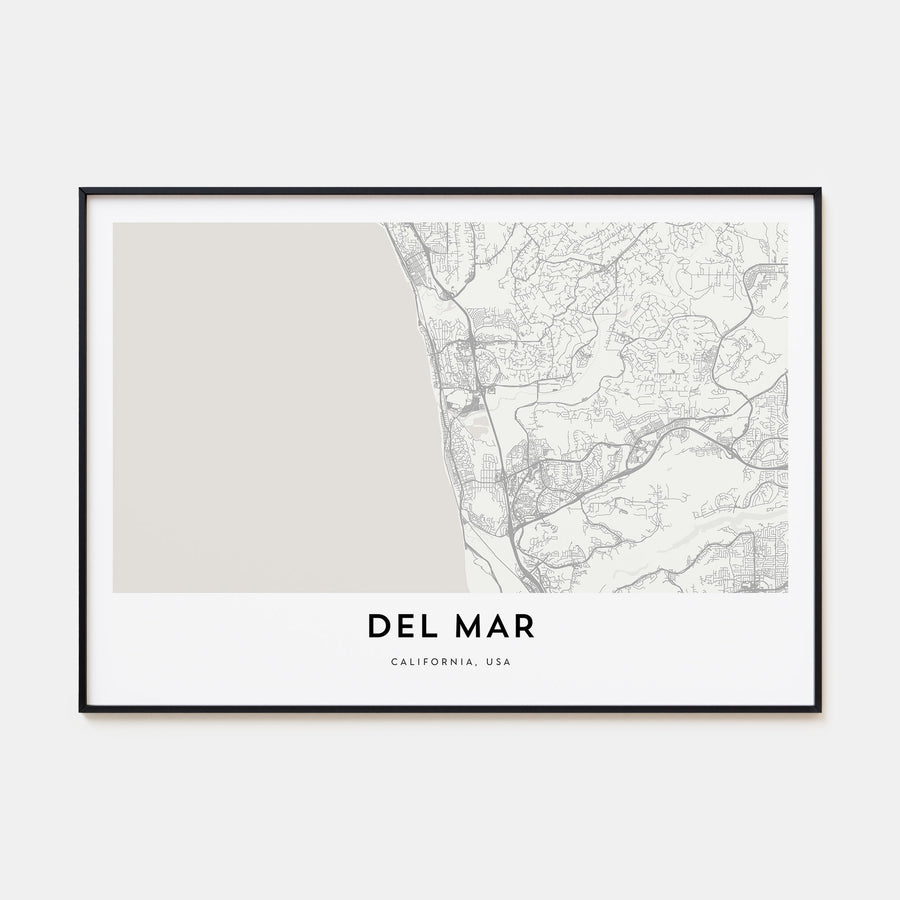 Del Mar Map Landscape Poster