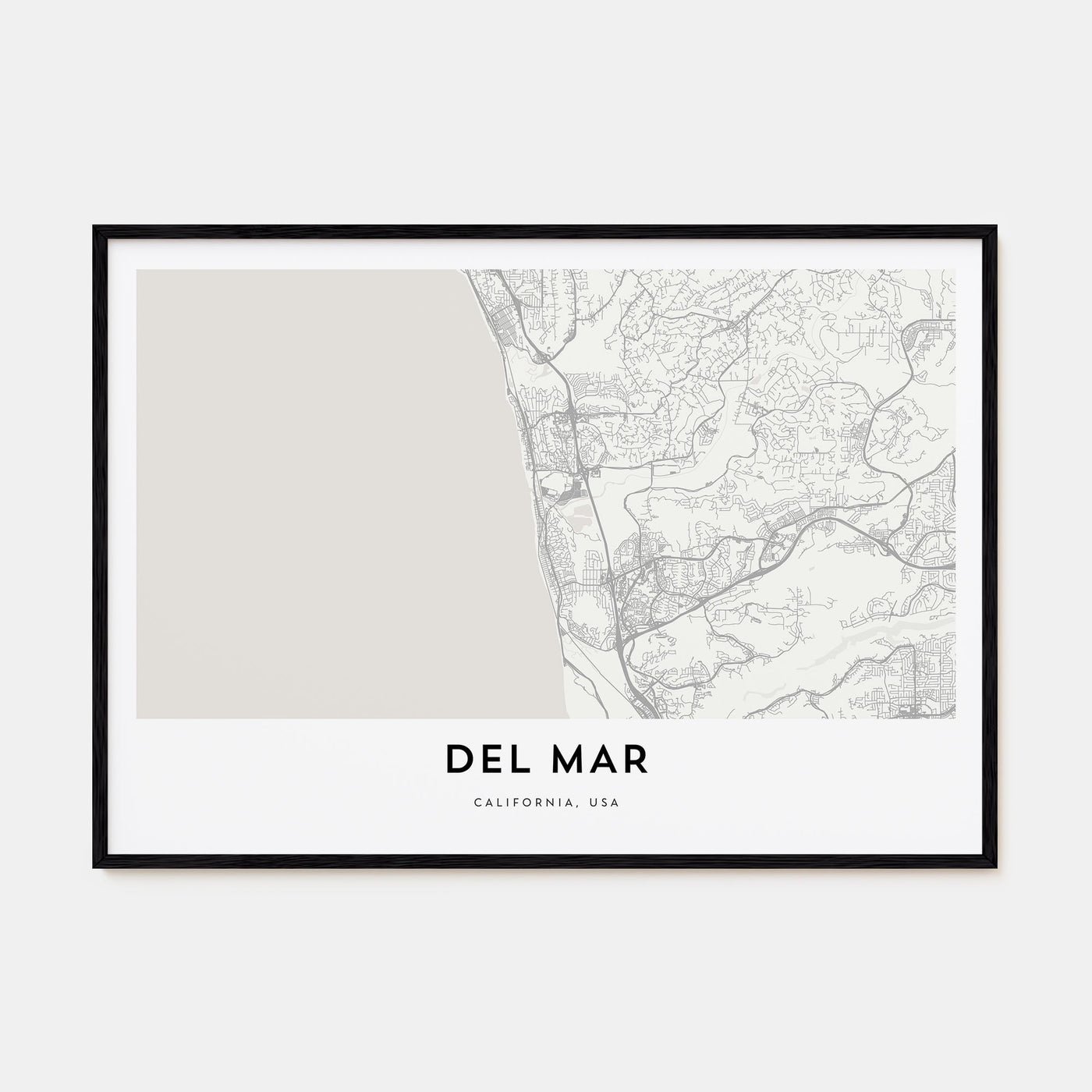 Del Mar Map Landscape Poster