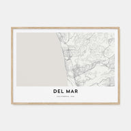 Del Mar Map Landscape Poster