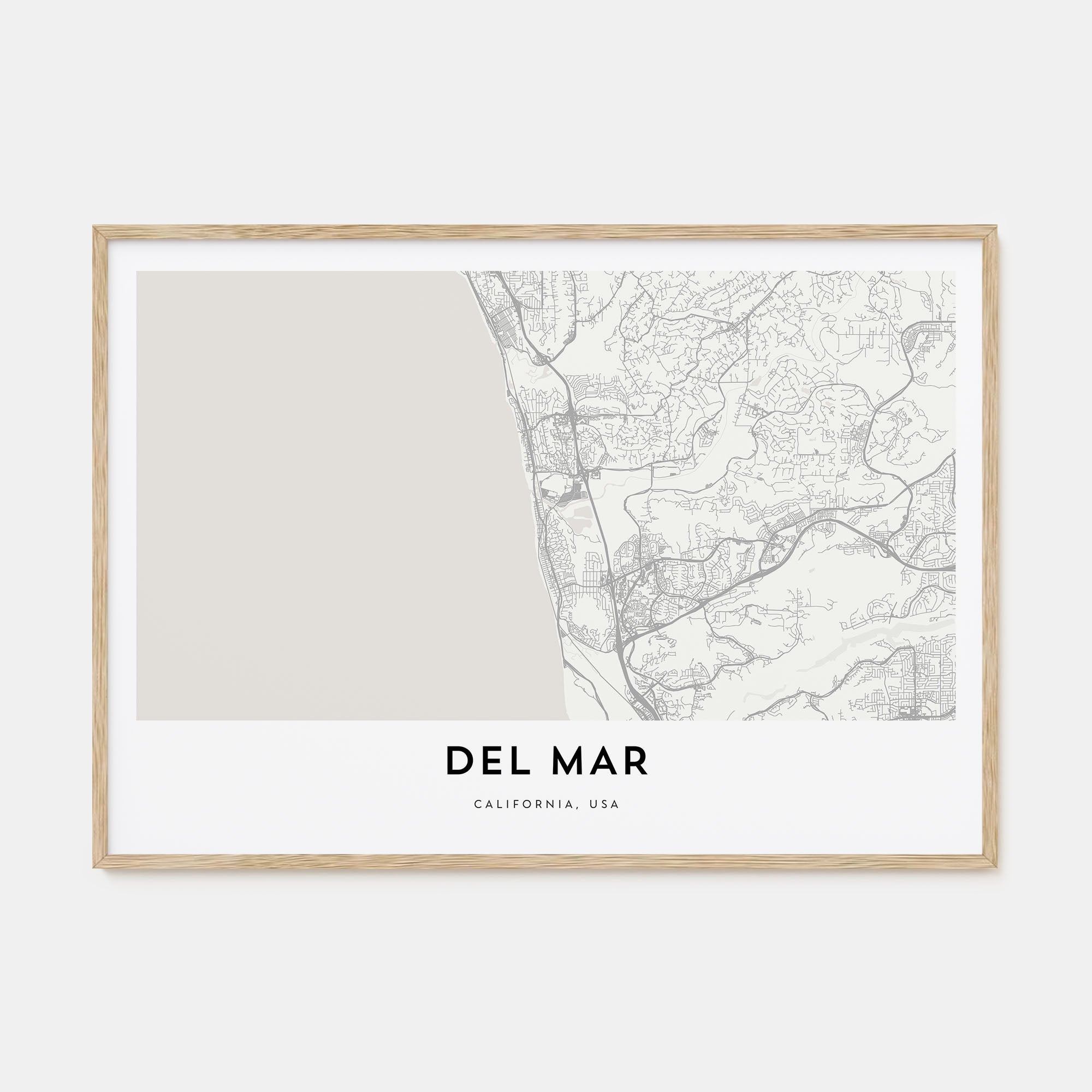 Del Mar Map Landscape Poster