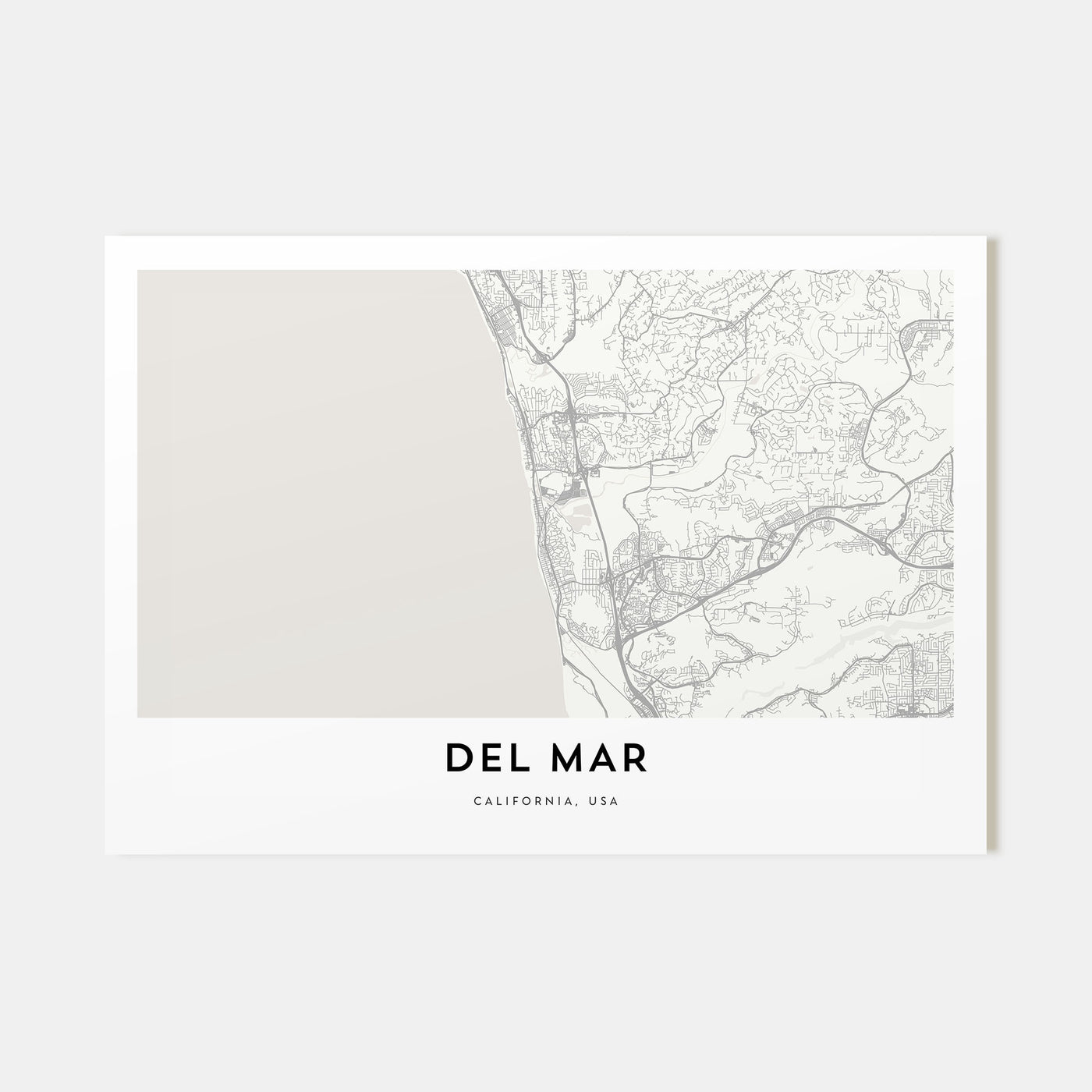 Del Mar Map Landscape Poster