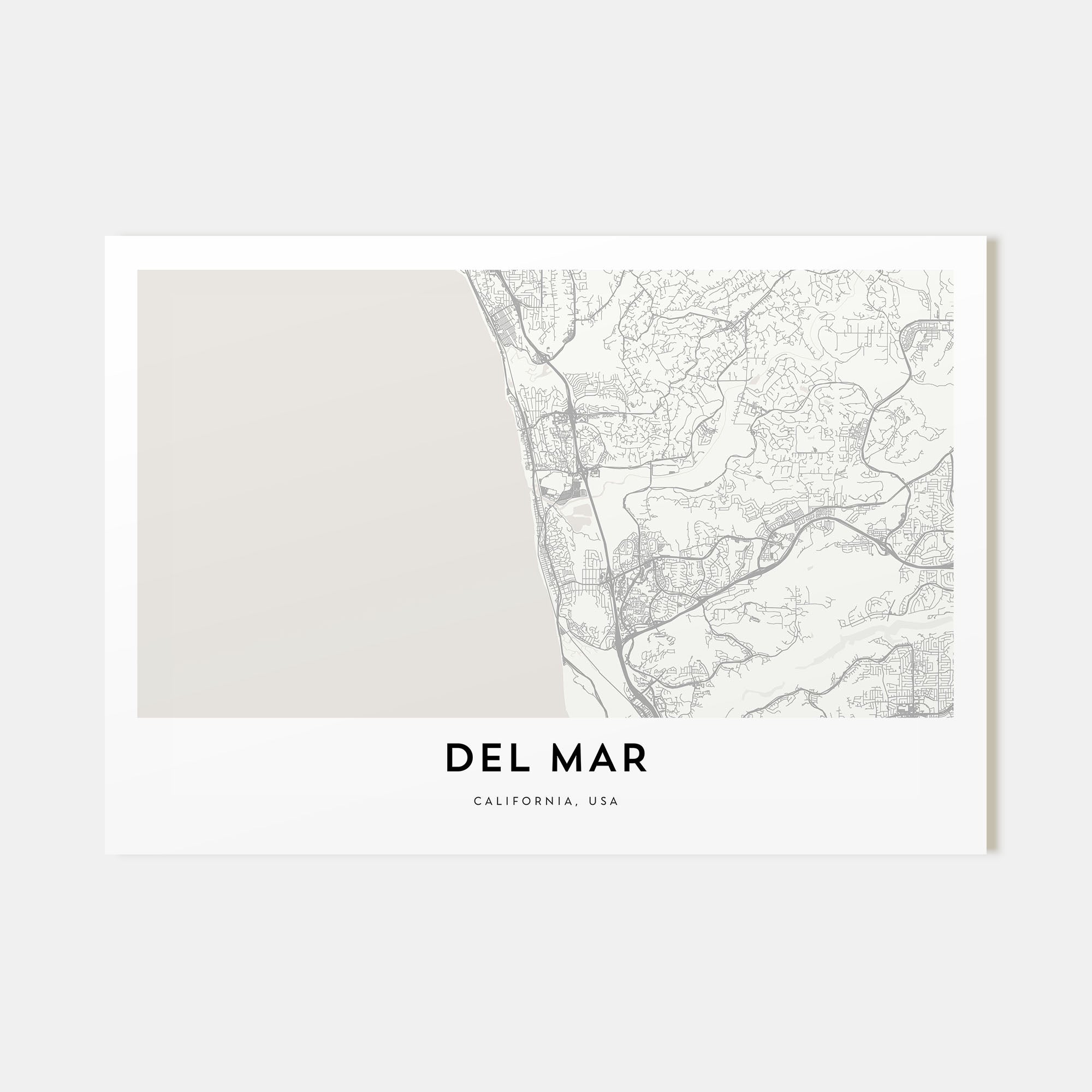 Del Mar Map Landscape Poster