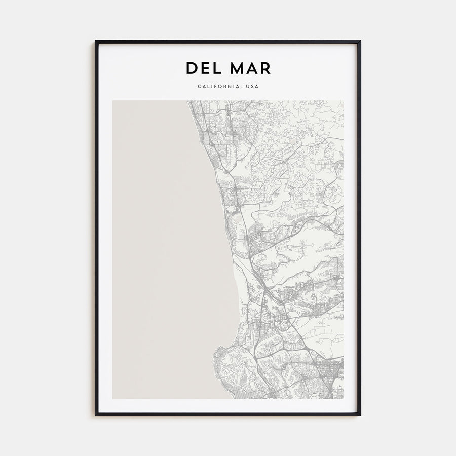 Del Mar Map Portrait Poster