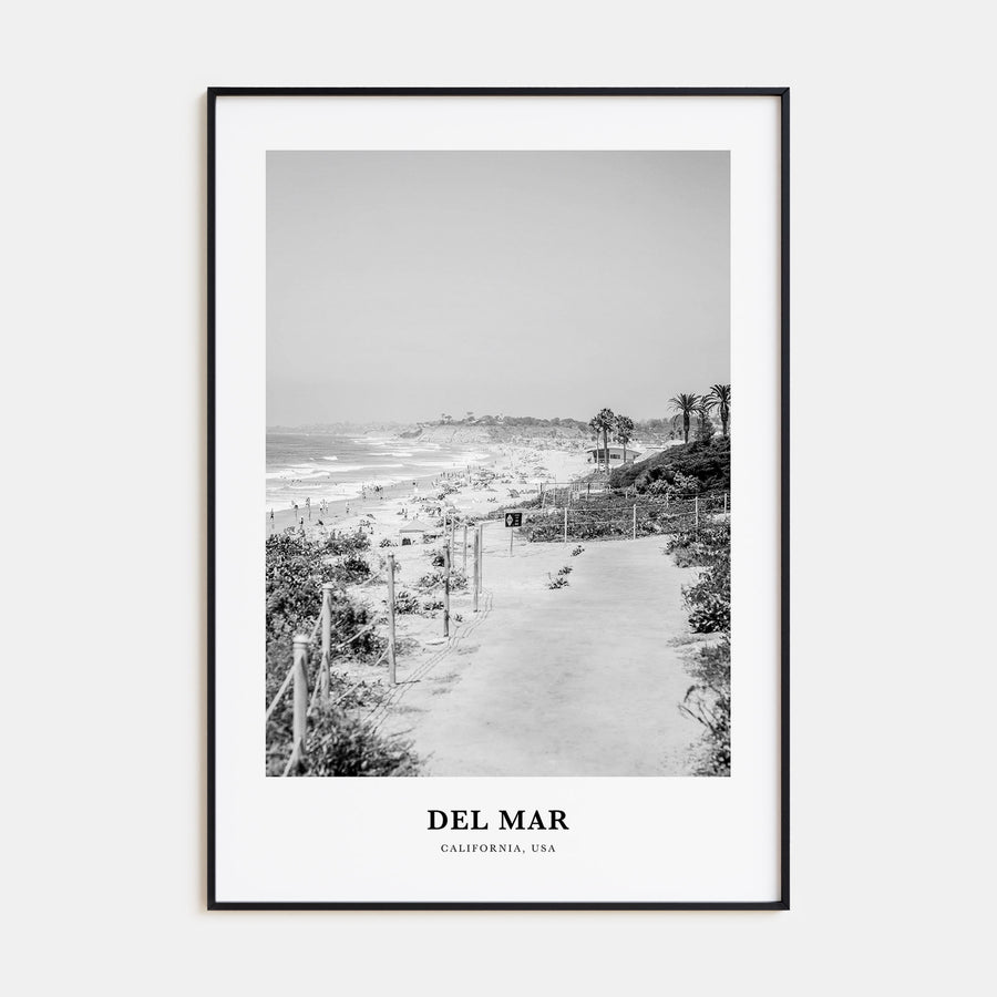 Del Mar Portrait B&W No 1 Poster