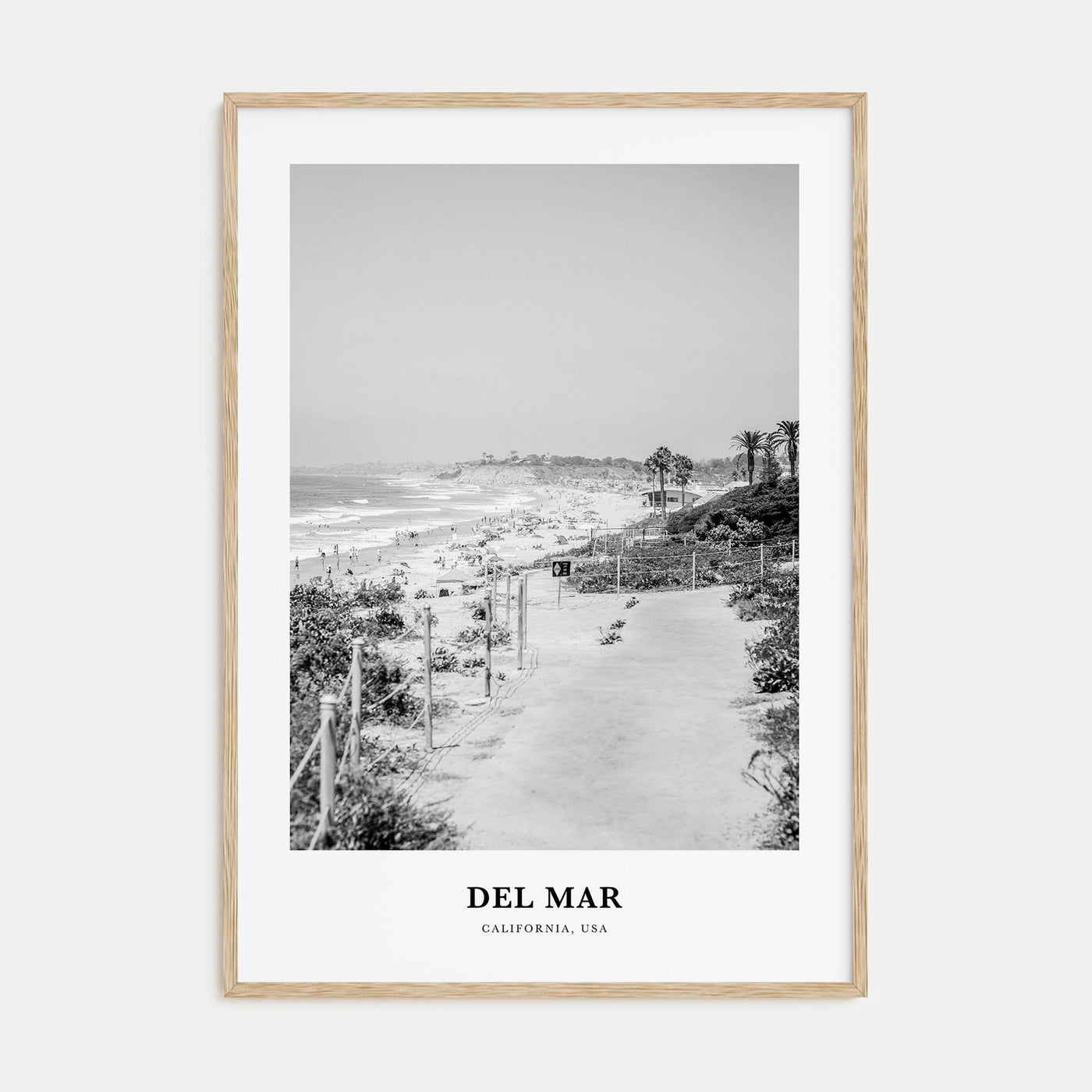 Del Mar Portrait B&W No 1 Poster
