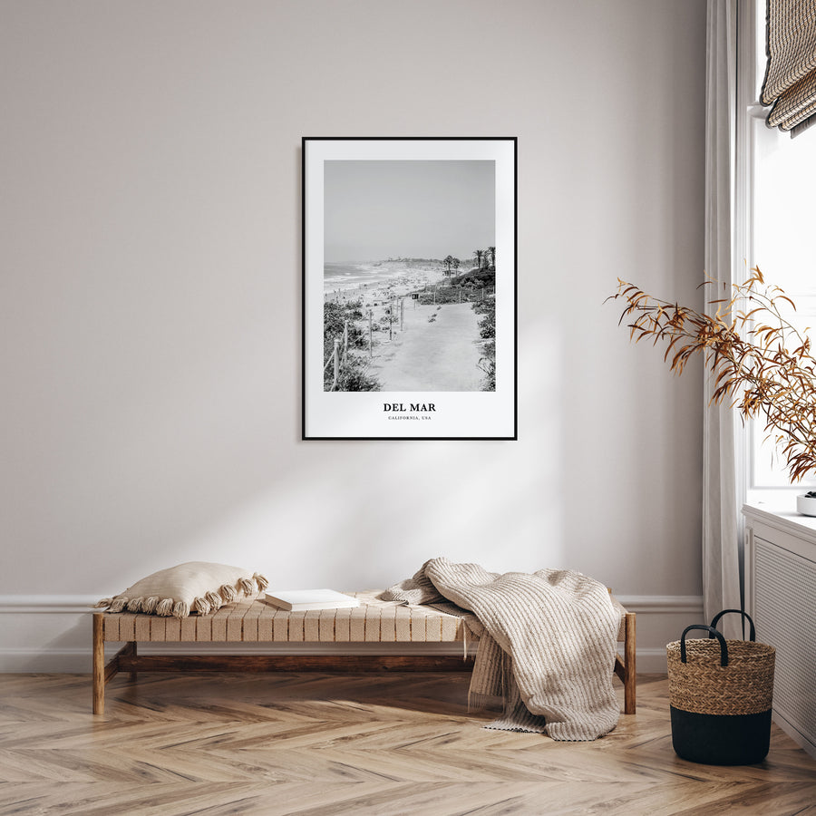 Del Mar Portrait B&W No 1 Poster