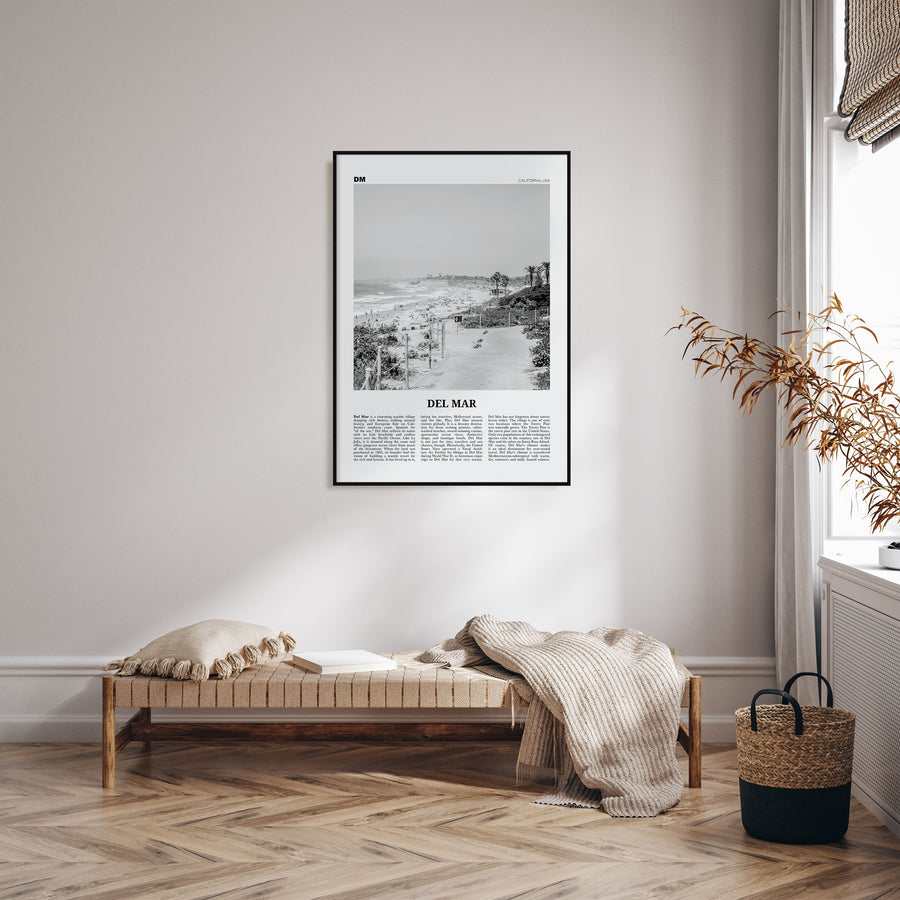 Del Mar Travel B&W No 1 Poster
