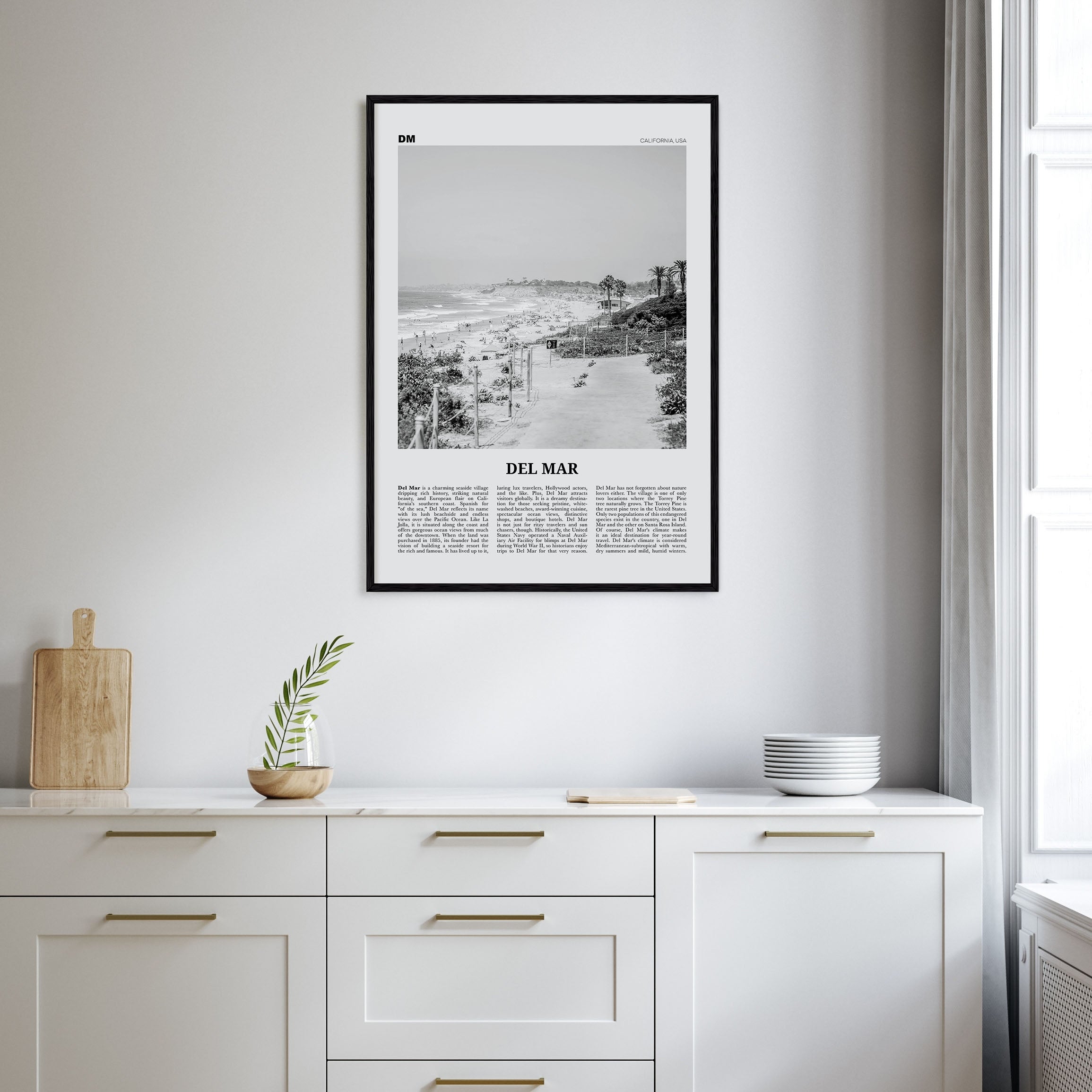 Del Mar Travel B&W No 1 Poster