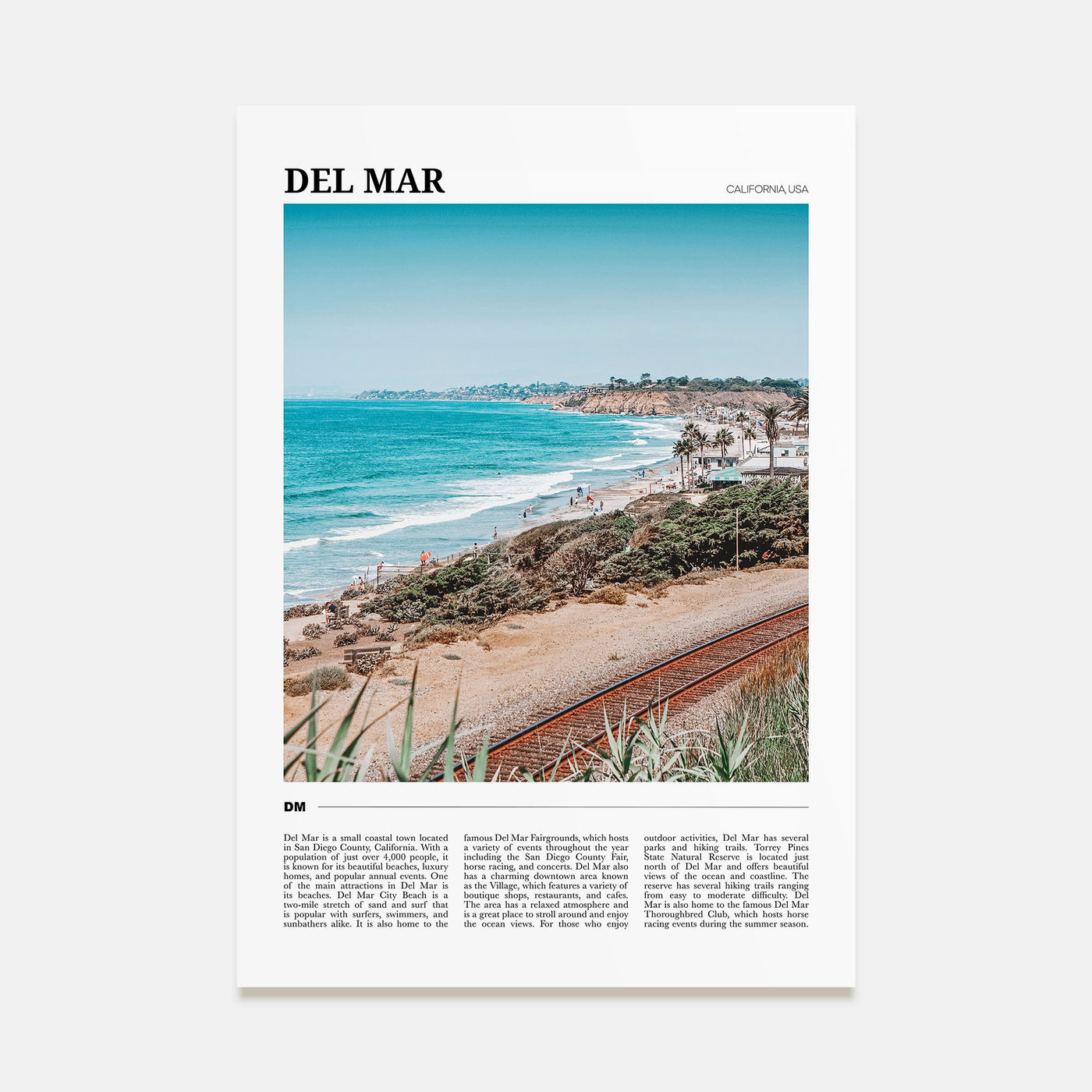 Del Mar Travel Color Poster