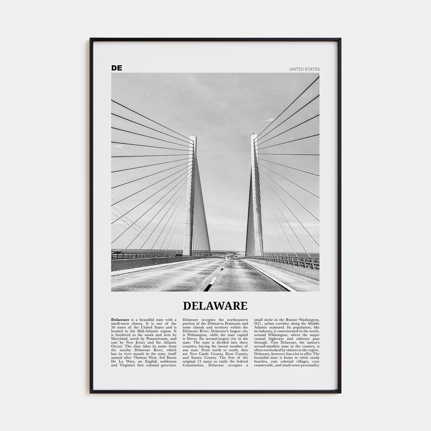 Delaware Travel B&W No 2 Poster