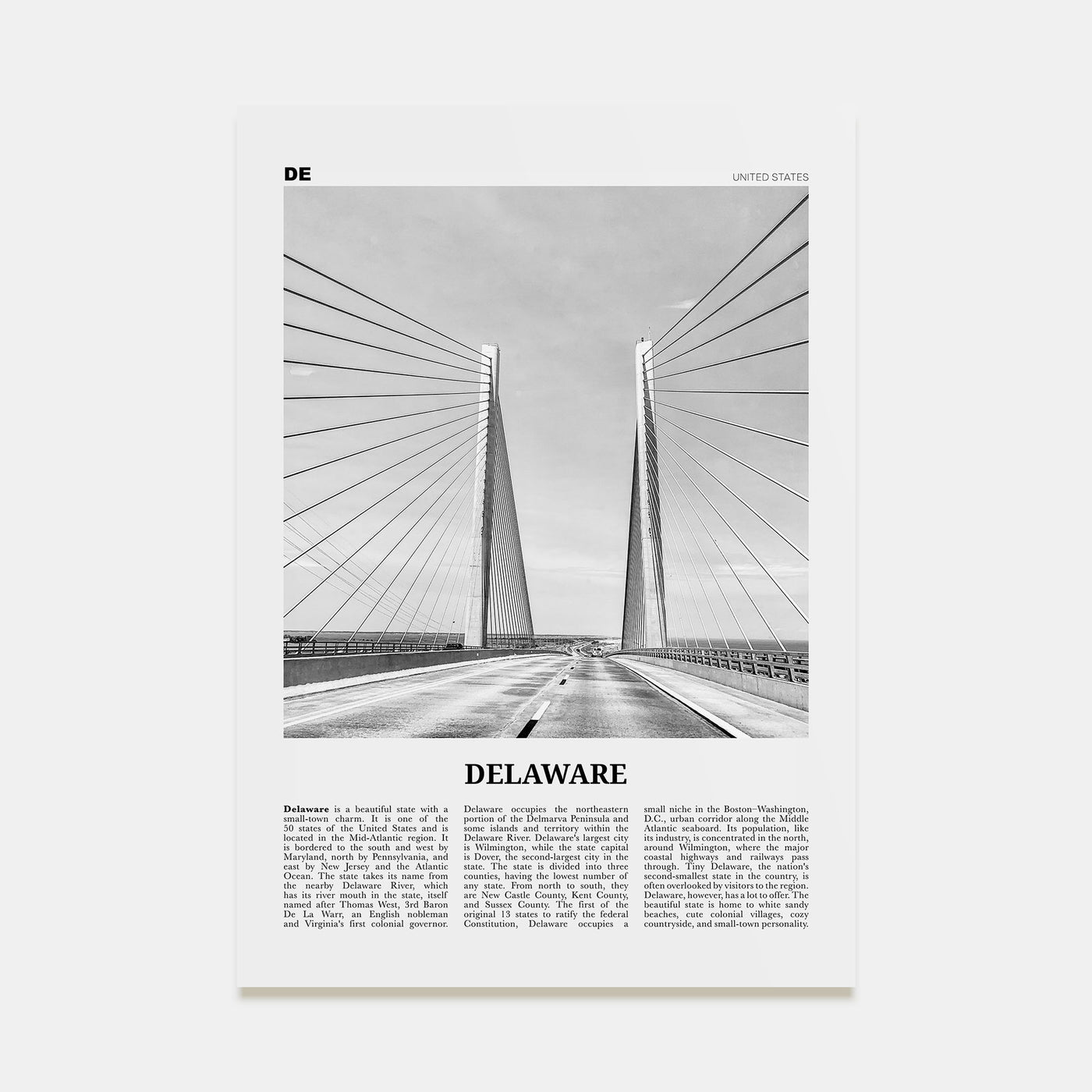 Delaware Travel B&W No 2 Poster