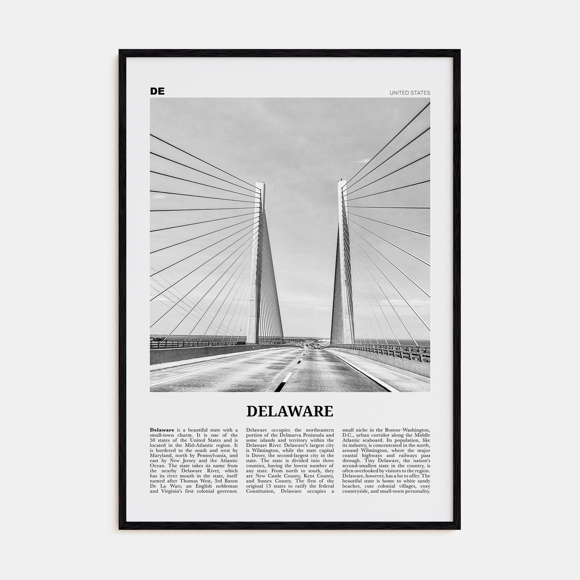 Delaware Travel B&W No 2 Poster