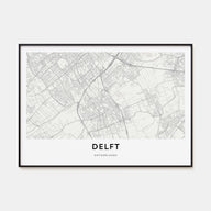 Delft Map Landscape Poster
