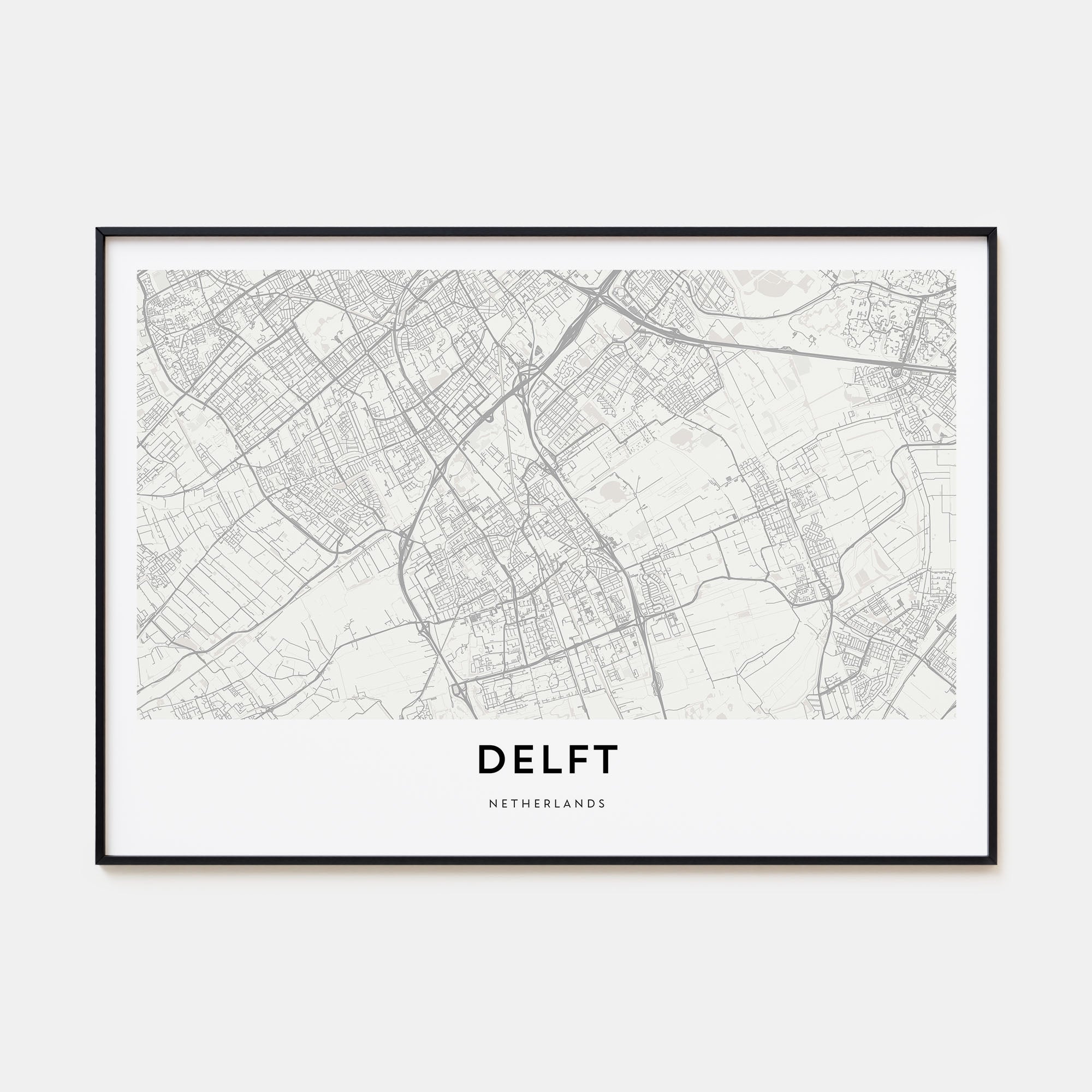 Delft Map Landscape Poster