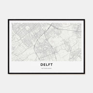 Delft Map Landscape Poster
