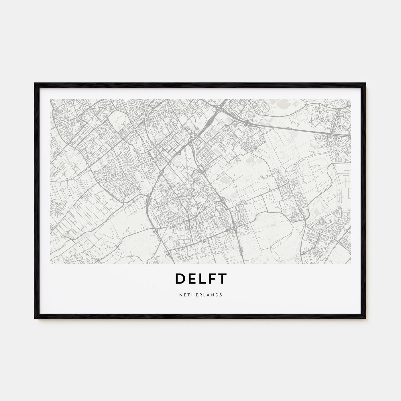 Delft Map Landscape Poster