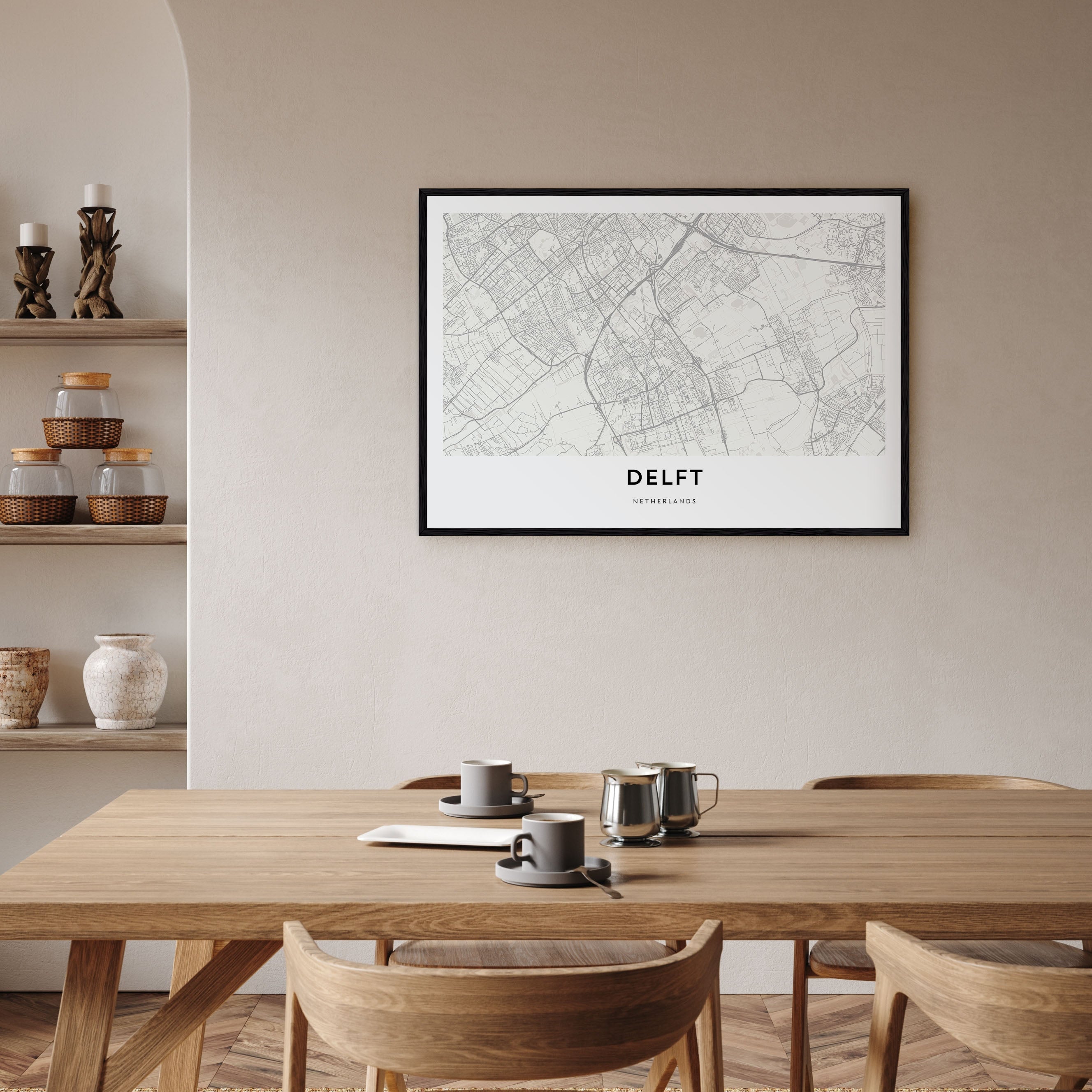 Delft Map Landscape Poster