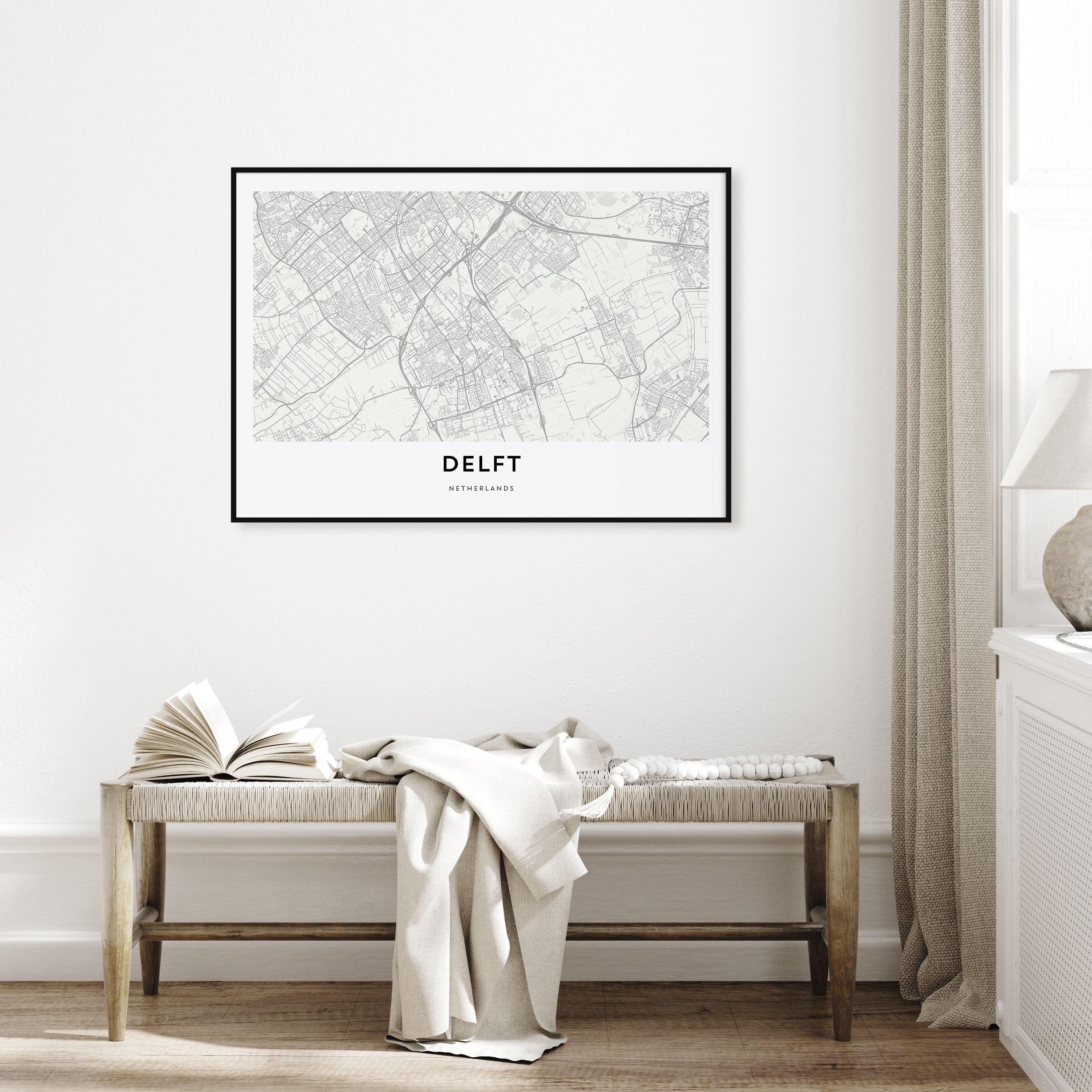 Delft Map Landscape Poster