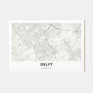 Delft Map Landscape Poster