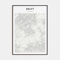 Delft Map Portrait Poster