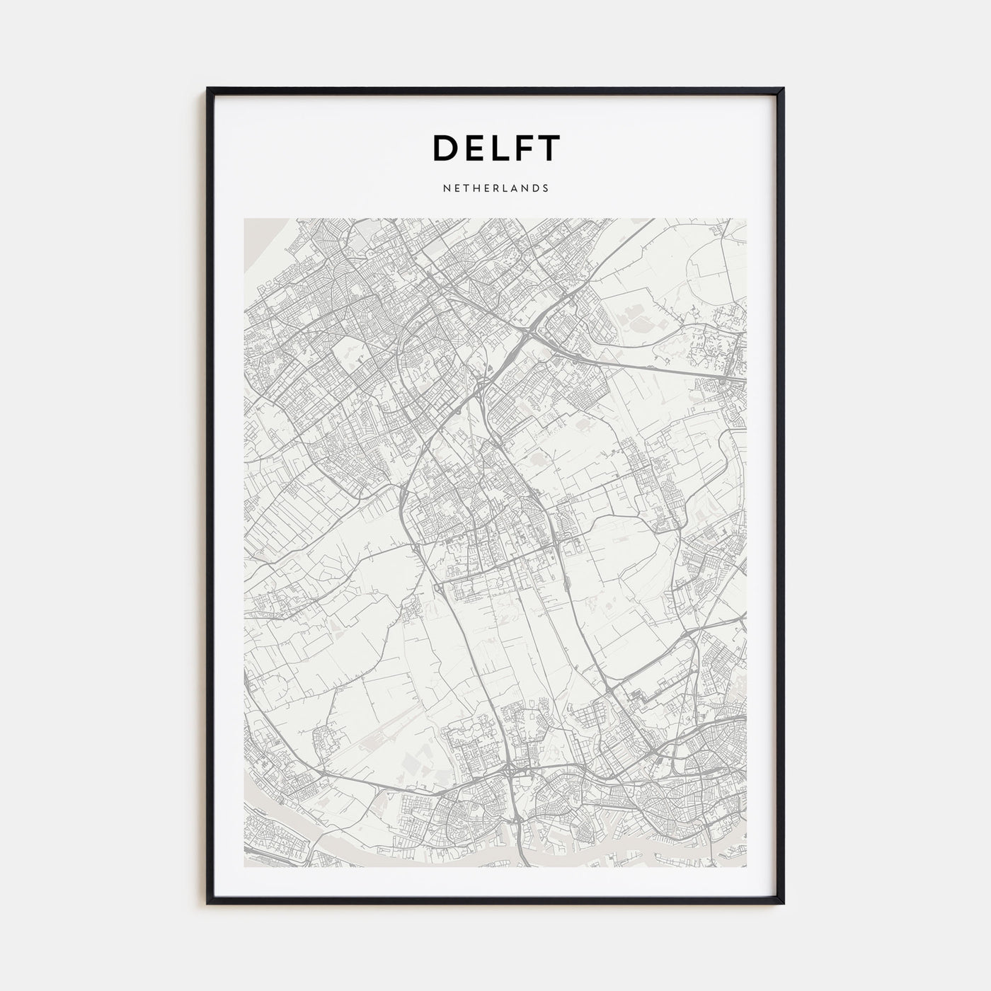 Delft Map Portrait Poster