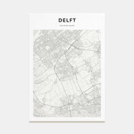 Delft Map Portrait Poster