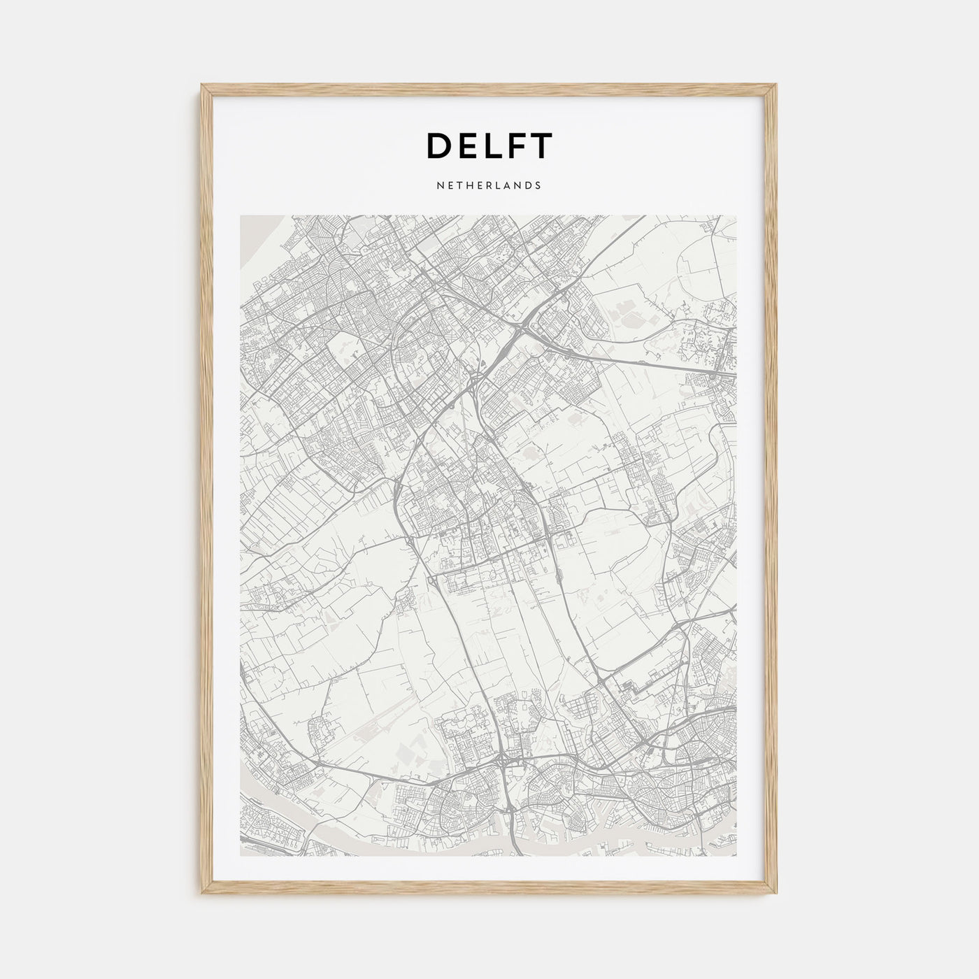 Delft Map Portrait Poster