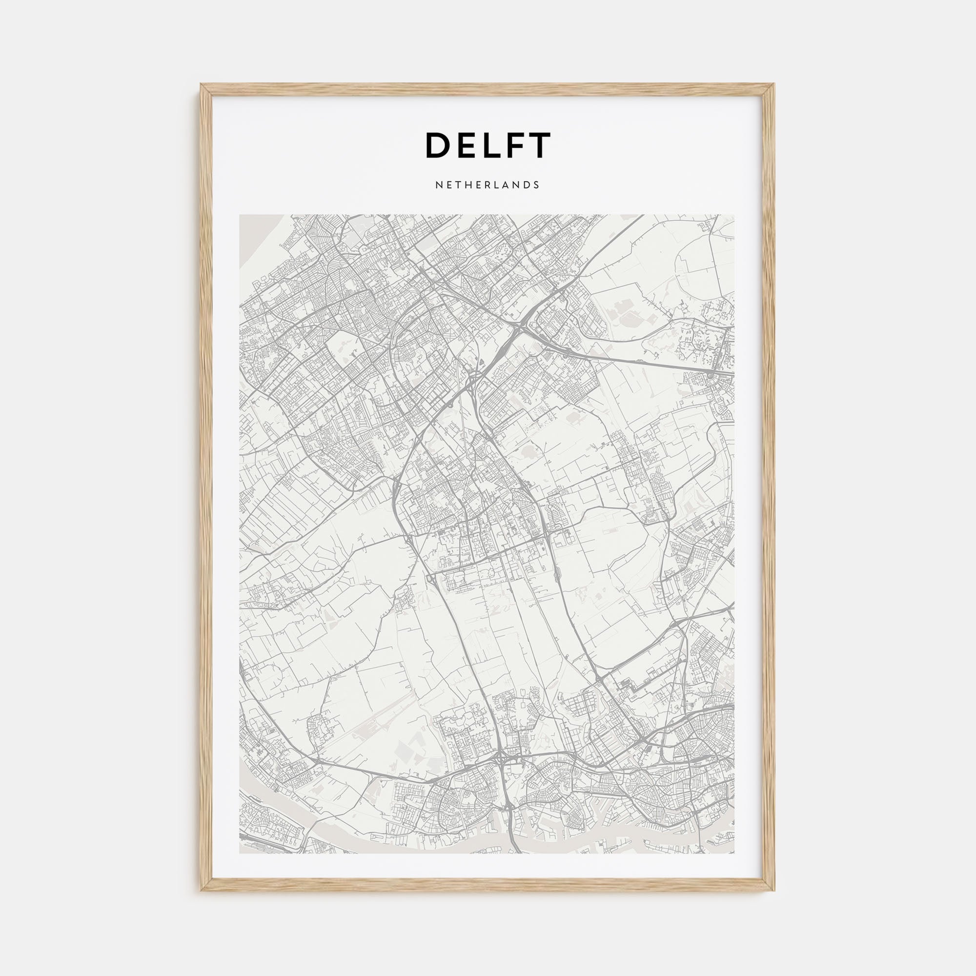 Delft Map Portrait Poster