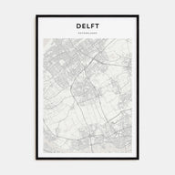 Delft Map Portrait Poster
