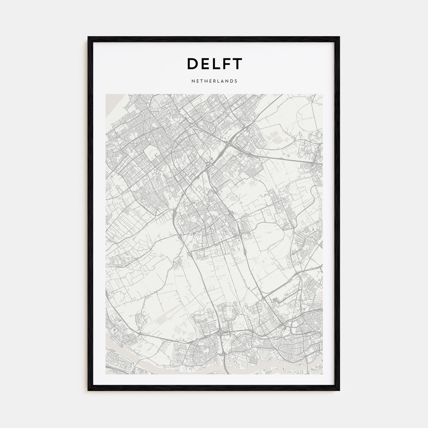 Delft Map Portrait Poster