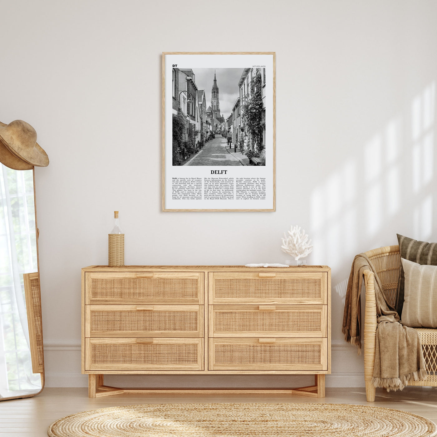 Delft Travel B&W Poster