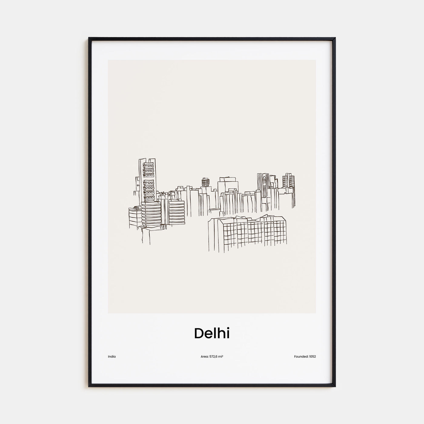 Delhi Drawn Poster