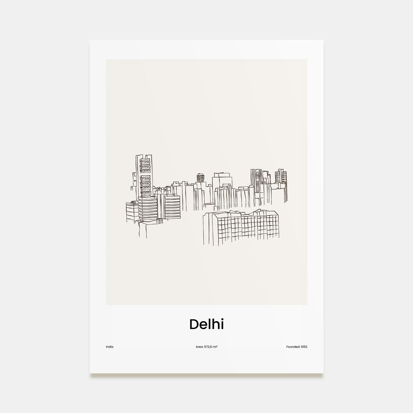 Delhi Drawn Poster