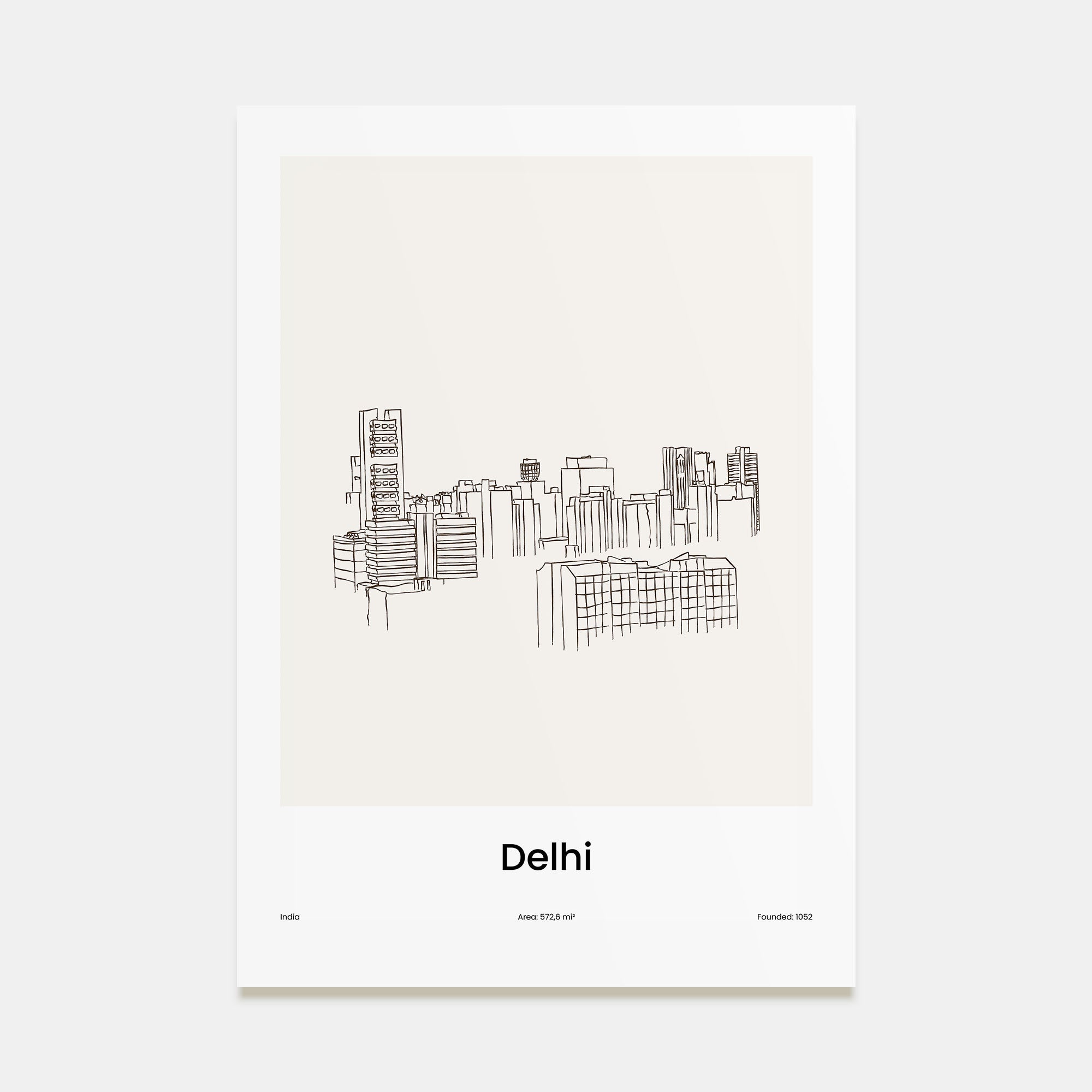 Delhi Drawn Poster