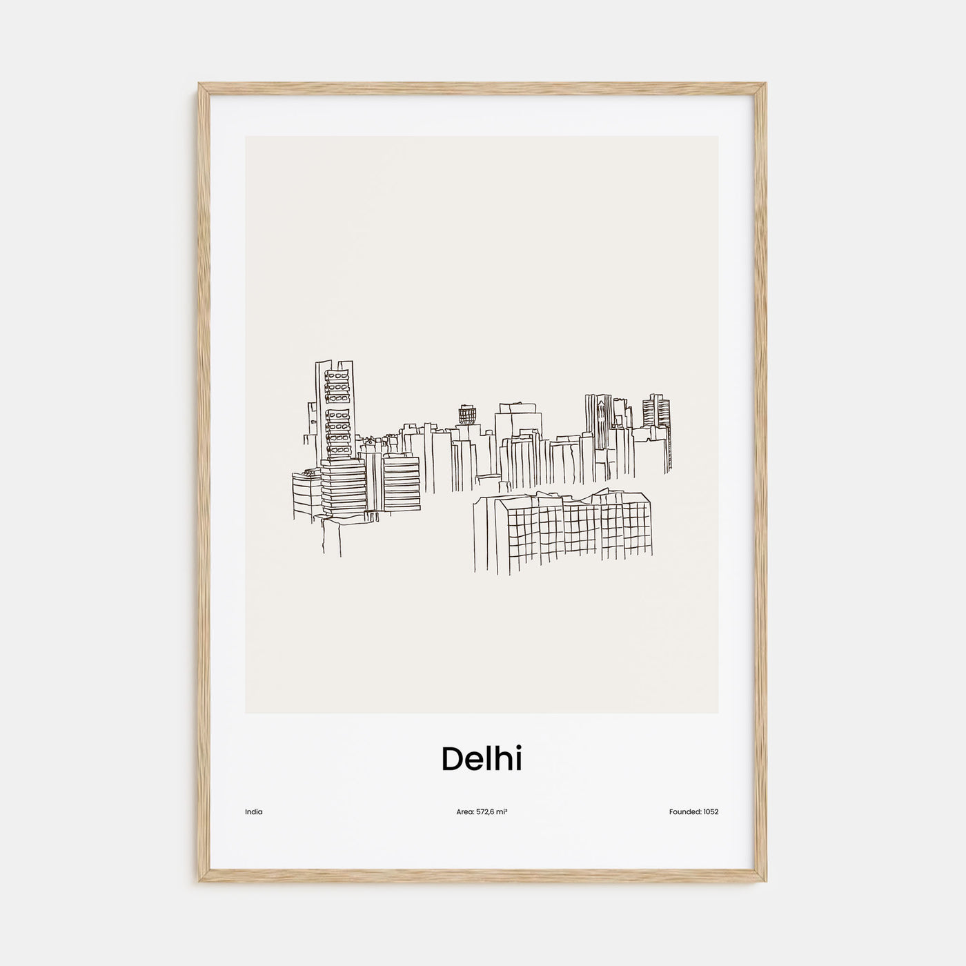 Delhi Drawn Poster