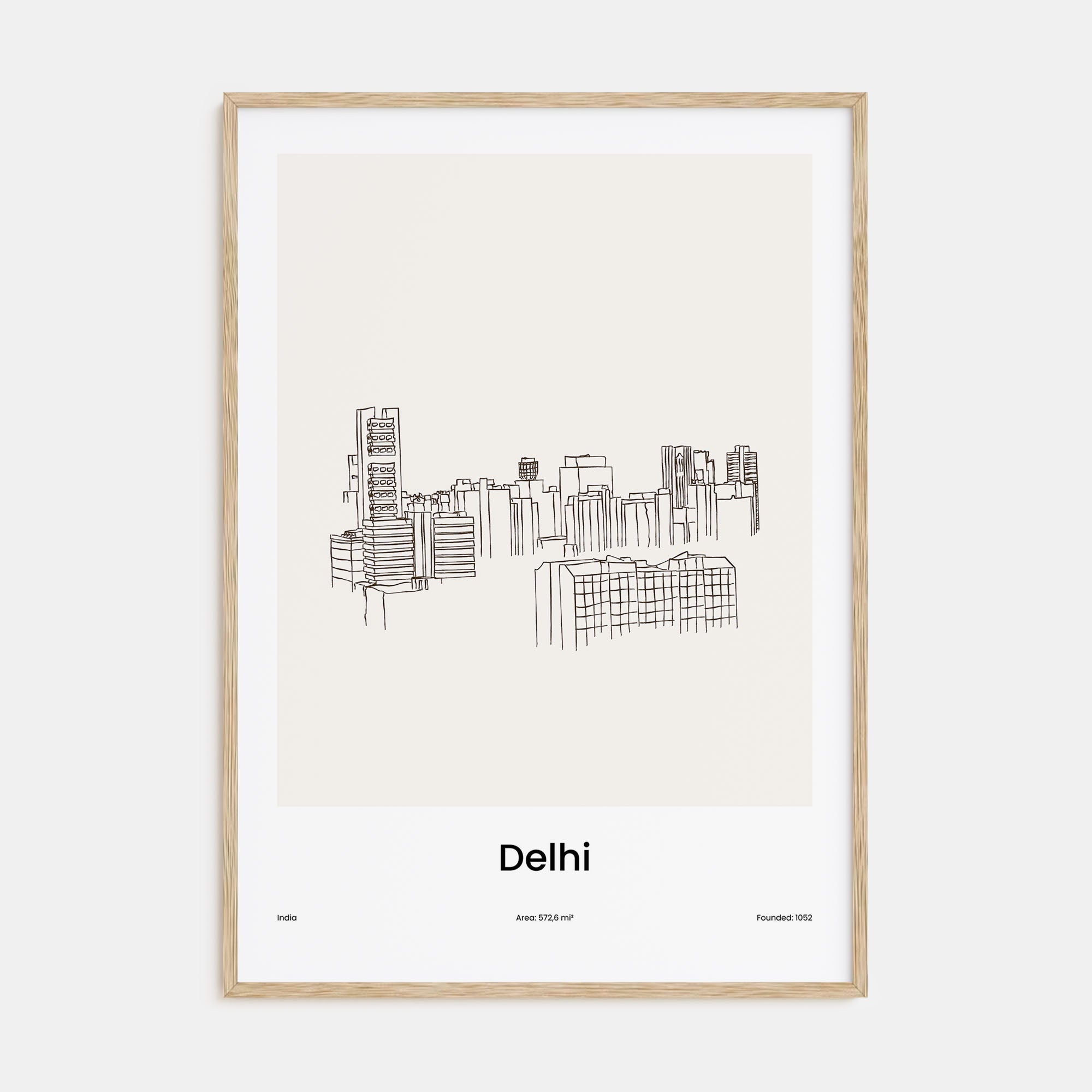 Delhi Drawn Poster