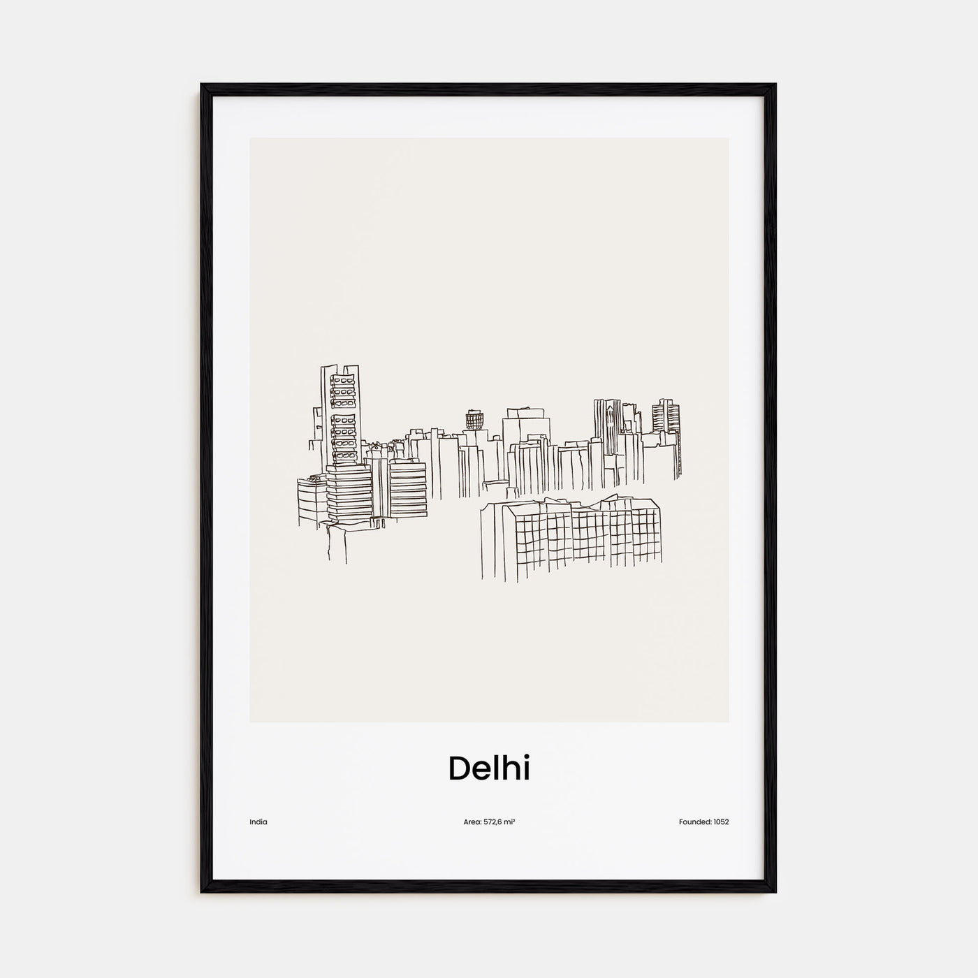 Delhi Drawn Poster