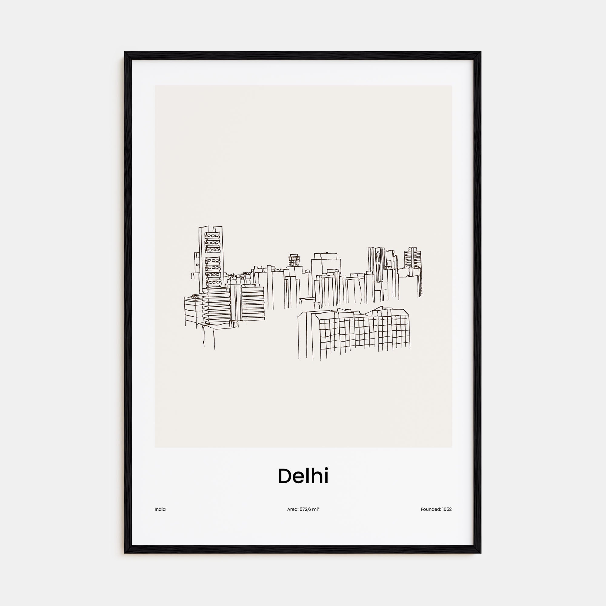 Delhi Drawn Poster