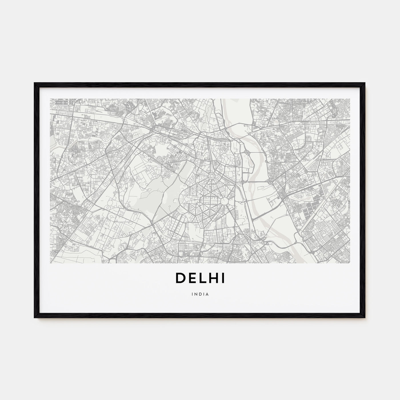 Delhi Map Landscape Poster