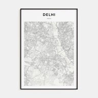 Delhi Map Portrait Poster