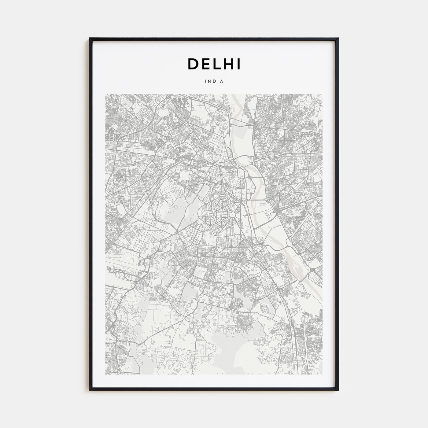 Delhi Map Portrait Poster