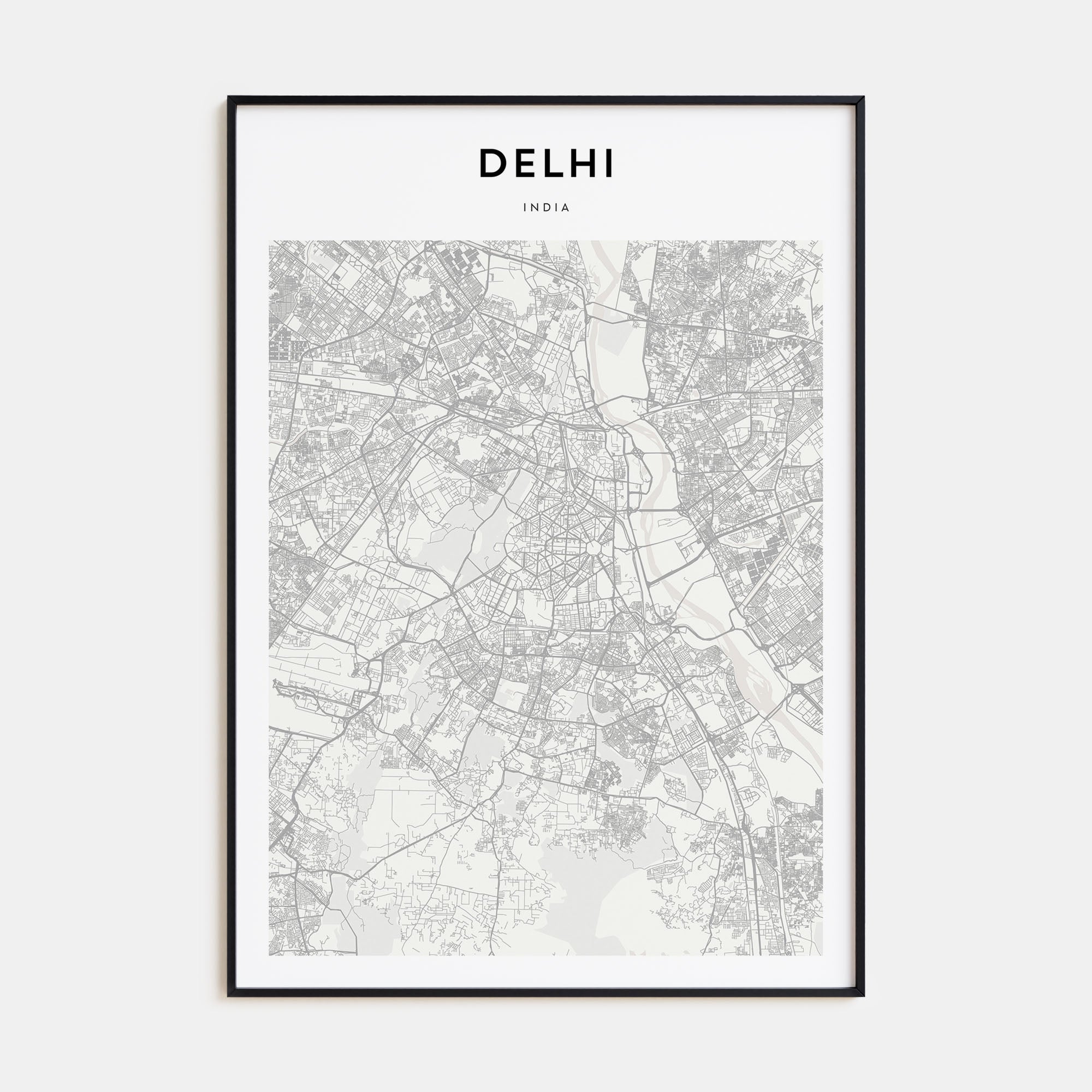 Delhi Map Portrait Poster