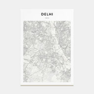 Delhi Map Portrait Poster