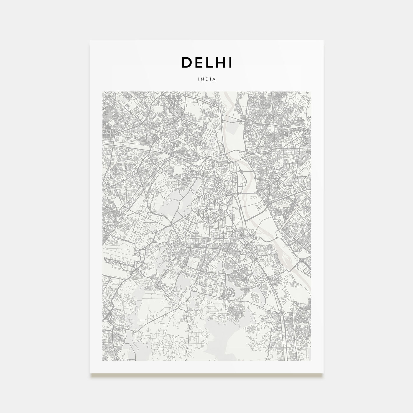 Delhi Map Portrait Poster