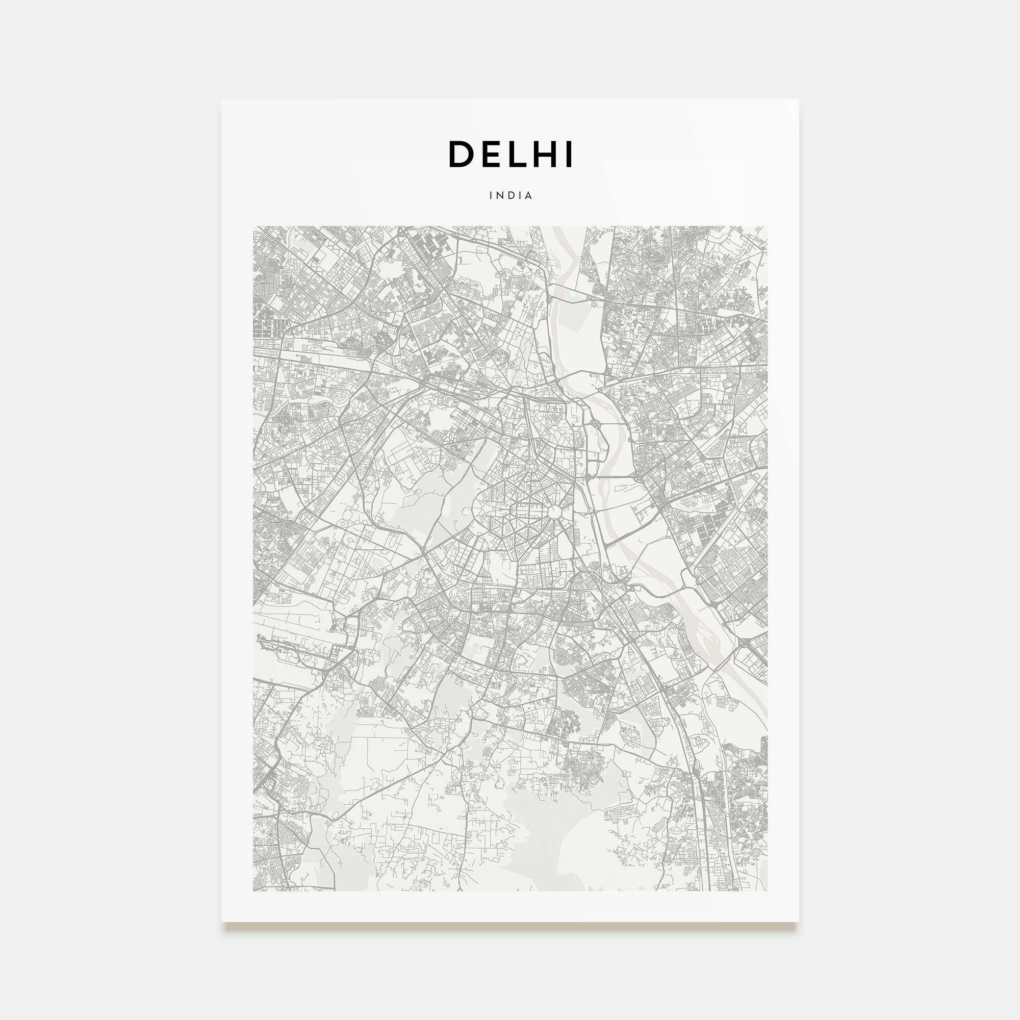 Delhi Map Portrait Poster