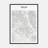 Delhi Map Portrait Poster