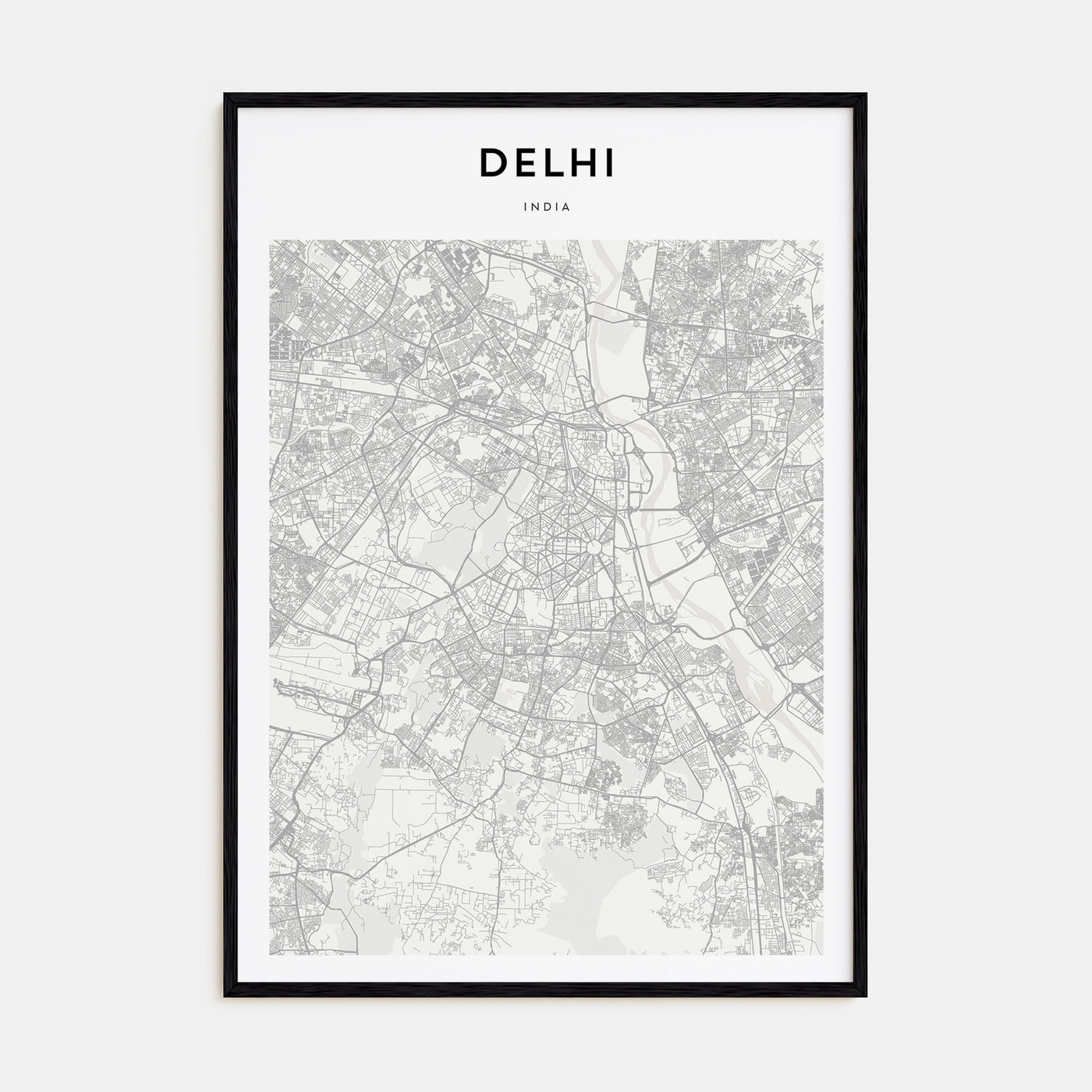 Delhi Map Portrait Poster