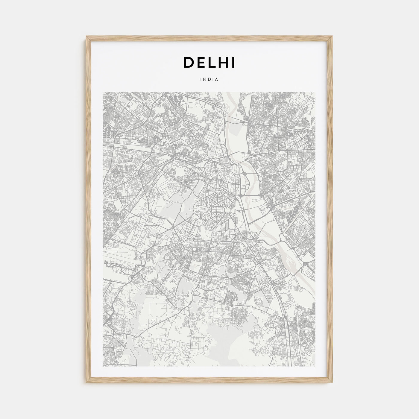 Delhi Map Portrait Poster