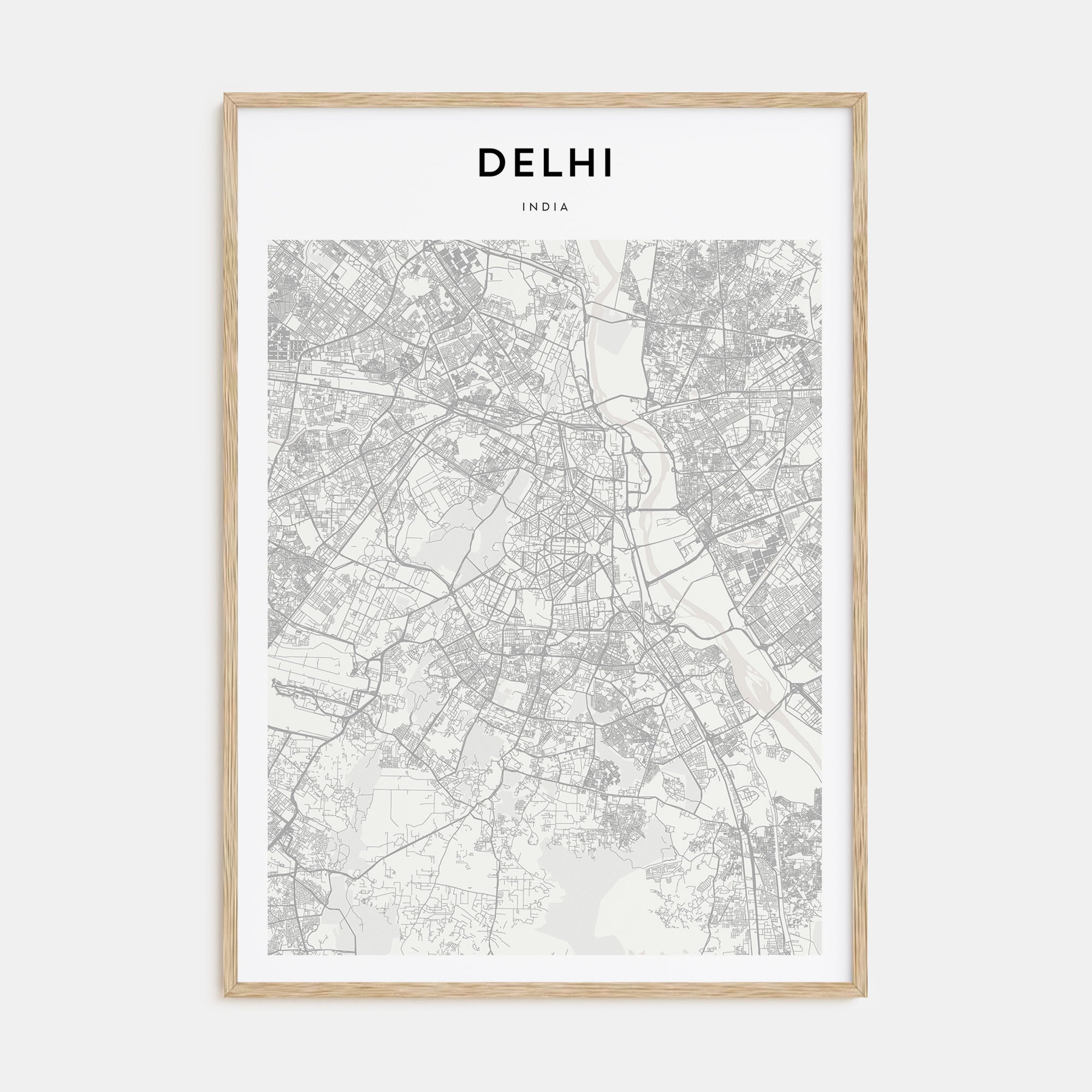 Delhi Map Portrait Poster